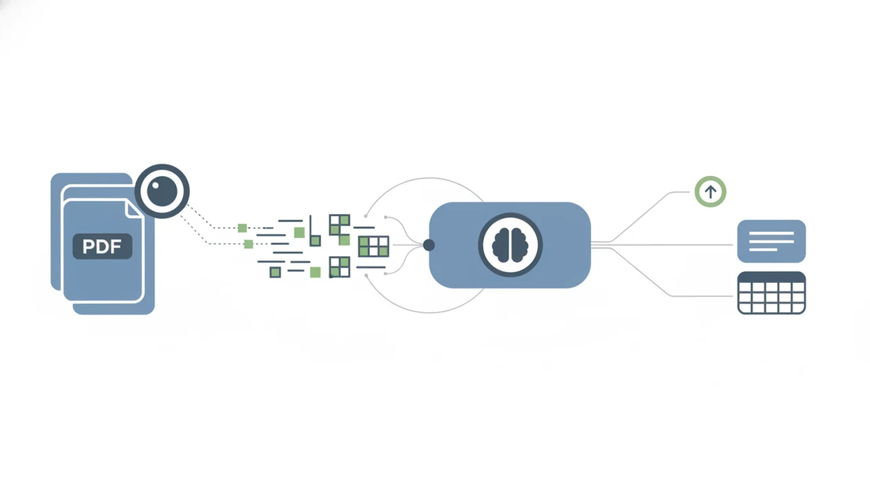 A simple diagram shows PDF pages turning into fragments, reasoning, citations, summaries, and structured data.