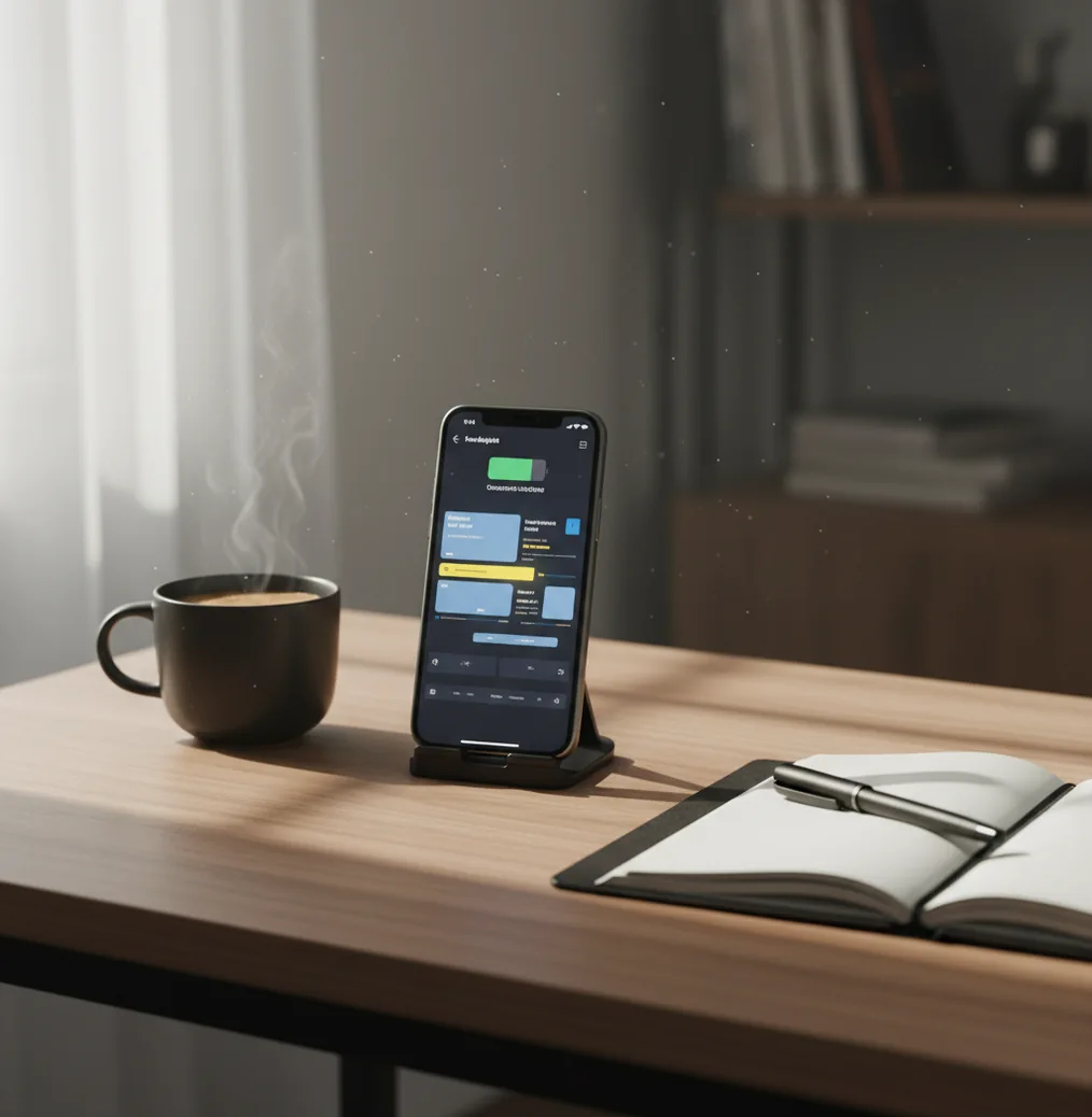 Phone screen showing a paragraph with sentence-level AI detection confidence highlights