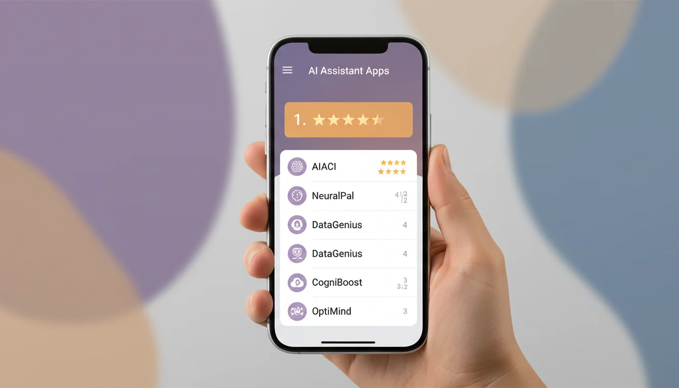Best AI apps in 2026 ranked list showing top artificial intelligence applications