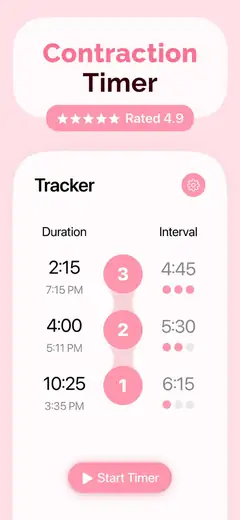 Contraction Timer & Tracker (Going Merry) screenshot from the App Store listing