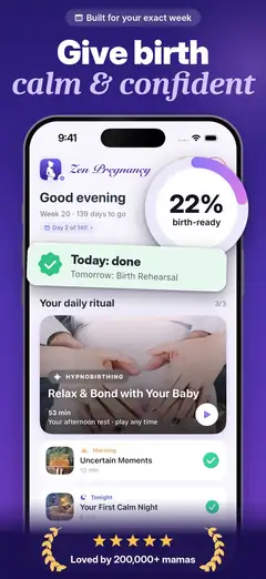 Zen Pregnancy screenshot from the App Store listing