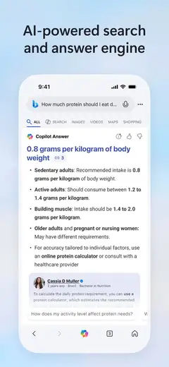 Microsoft Bing Visual Search screenshot from the App Store listing