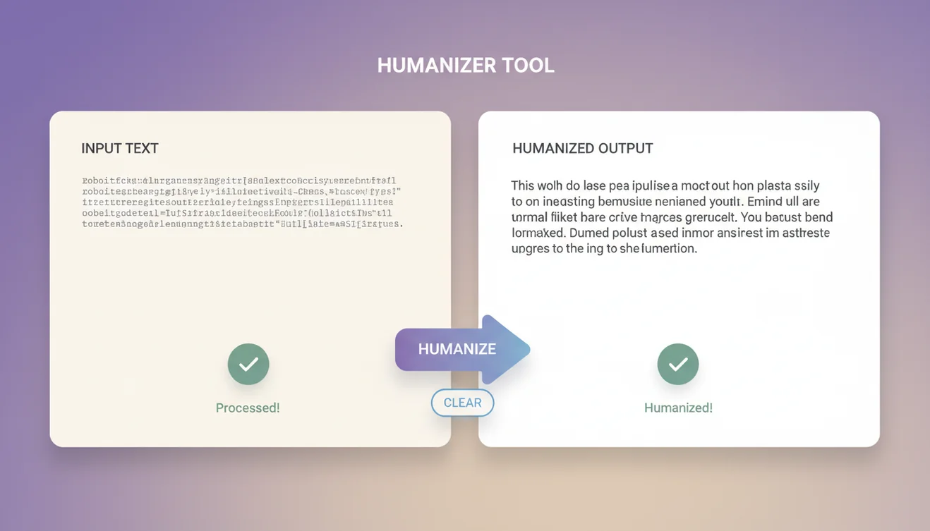 AI text humanization agent showing detailed processing results