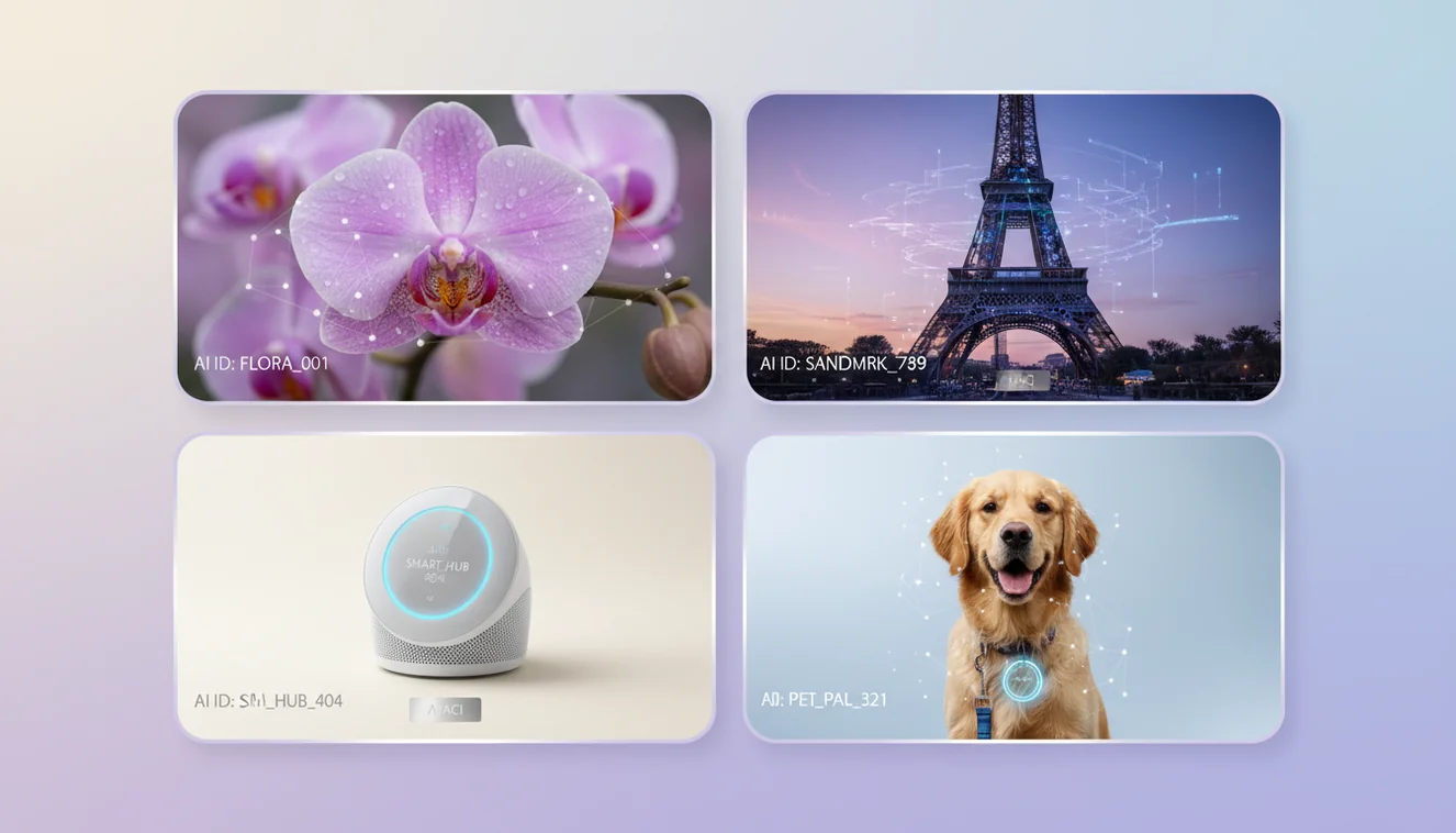 Identify anything with AI tool showing visual recognition of objects and plants