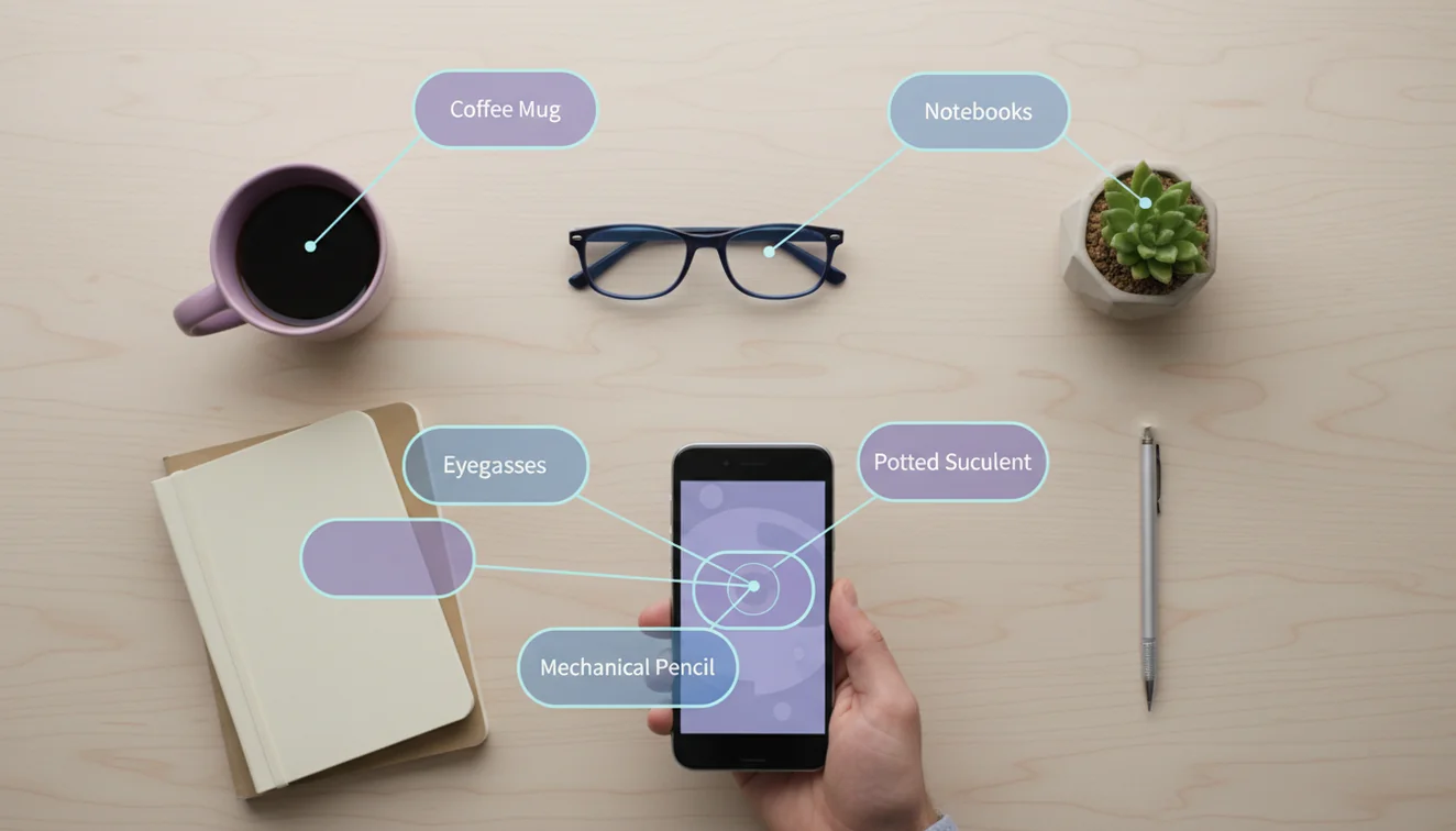 AI visual recognition identifying objects, animals, and plants from photos