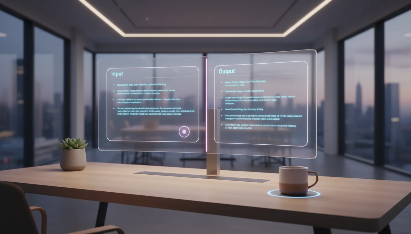 AIACI text generation agent interface for single-pass content creation