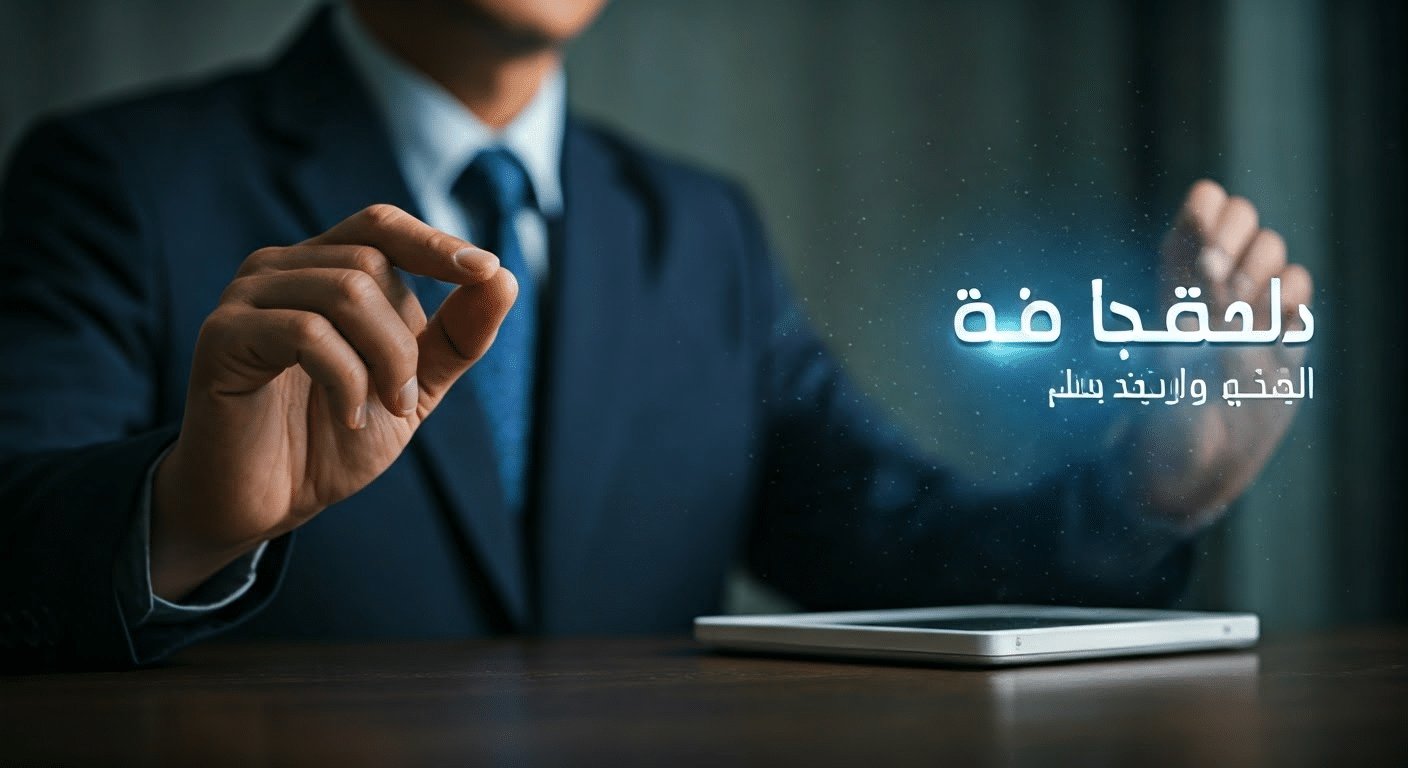 Close-up of hands using English to Arabic translation app